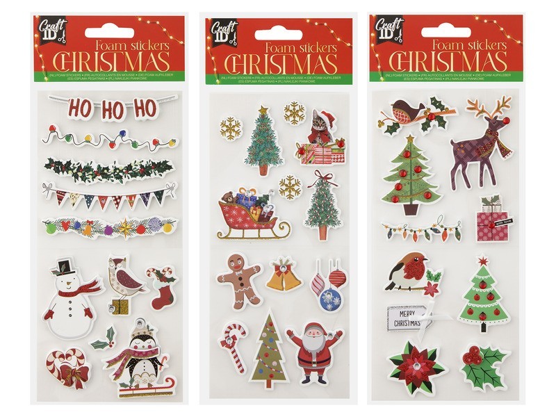 Karácsonyi szivacsmatricák — 3 féle