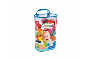 Clemmy 40 db puha építőkocka tárolózsákban