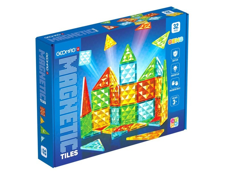 Geomag Magnetic Tiles Gems 32 - 32 db mágneses készlet