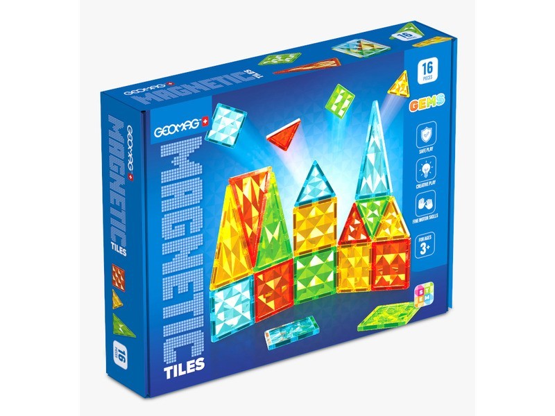 Geomag Magnetic Tiles Gems 16 - mágneses építőjáték
