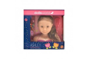 Fésülhető babafej Ashley - barna