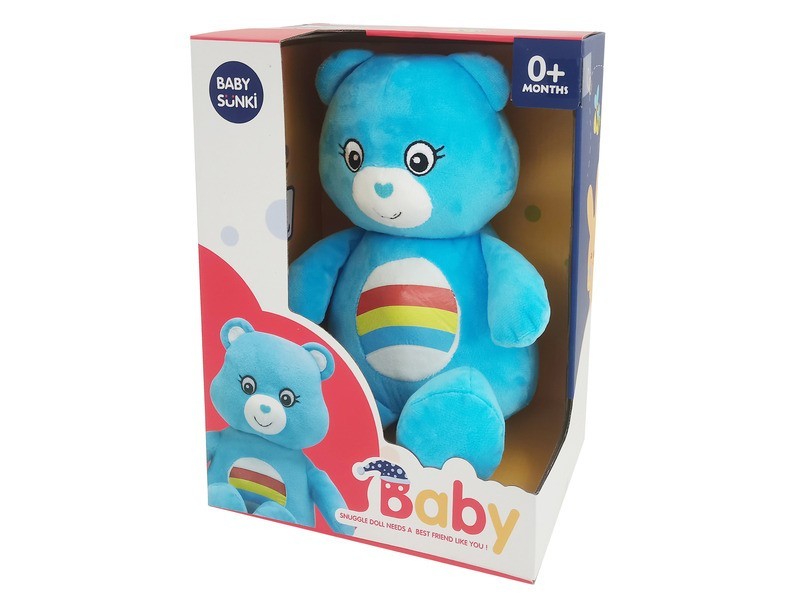 Zenélő világító altató maci - 30 cm, puha plüss