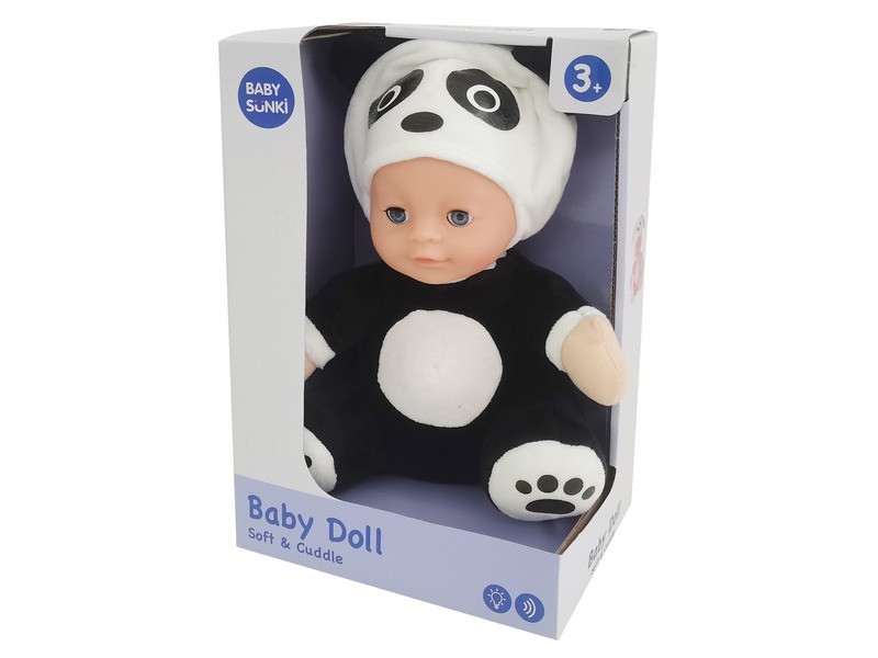 Zenélő világító altató panda 25 cm