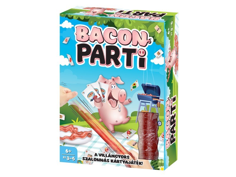 Bacon Parti társasjáték doboz és kártyák