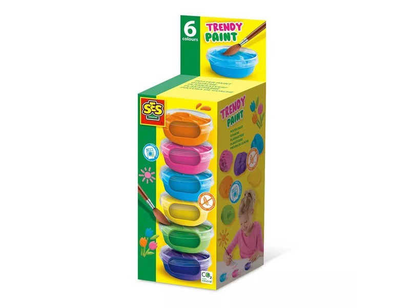 Trendy tempera festék készlet 6 db - élénk színek