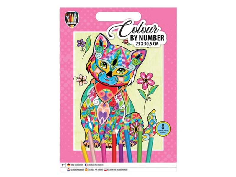 Színezz számok szerint – 23x30,5 cm, 8 ceruzával