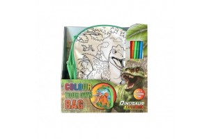 Dínós kifesthető táska 5 filctollal