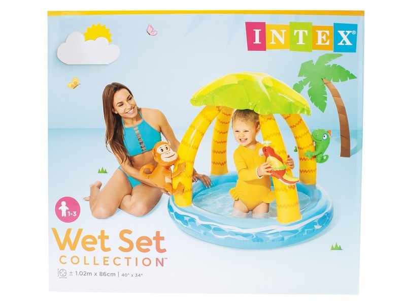 Bébi medence pálmafás árnyékolóval 102x10 cm