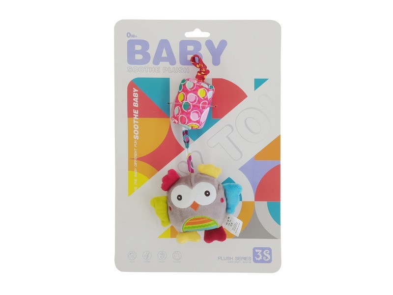 Plüss bagoly csörgővel — bébijáték