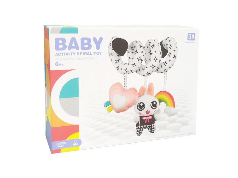 Plüss babakocsi spirál - puha fejlesztő játék
