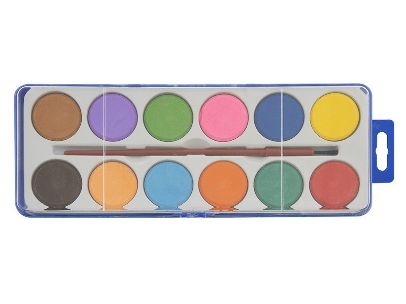 Vízfesték készlet — 12 szín ecsettel