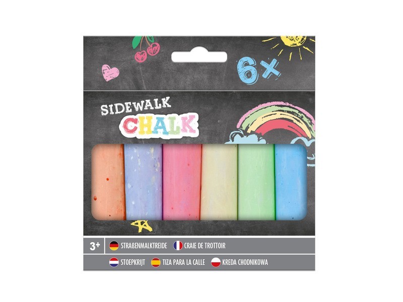 Aszfaltkréta készlet – 6 darab színes kréta