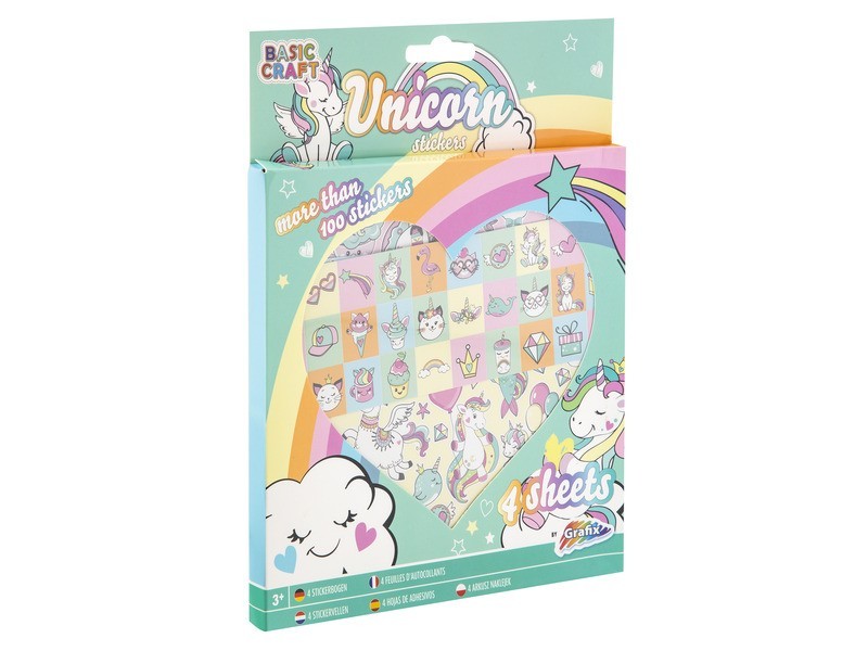 Unikornis matricák - 4 ív, 100+ matrica