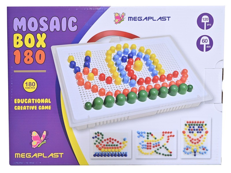 Mozaik 180 db-os készlet - színes darabok
