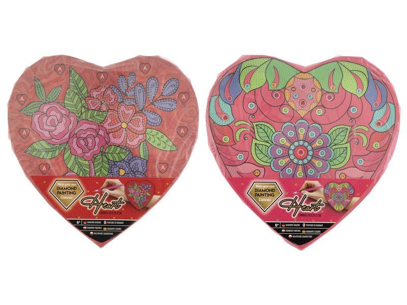 Szív formájú gyémántfestő, 29x29 cm (2 féle)