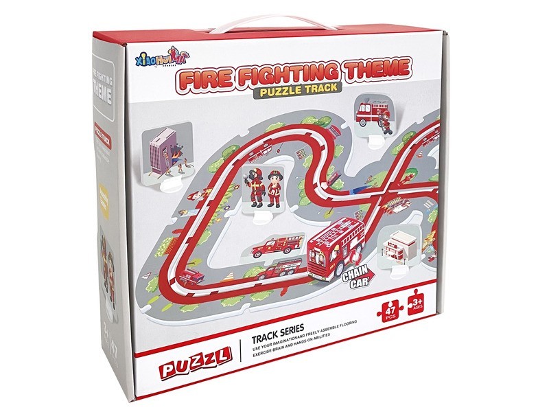 Tűzoltó autópálya puzzle pályával