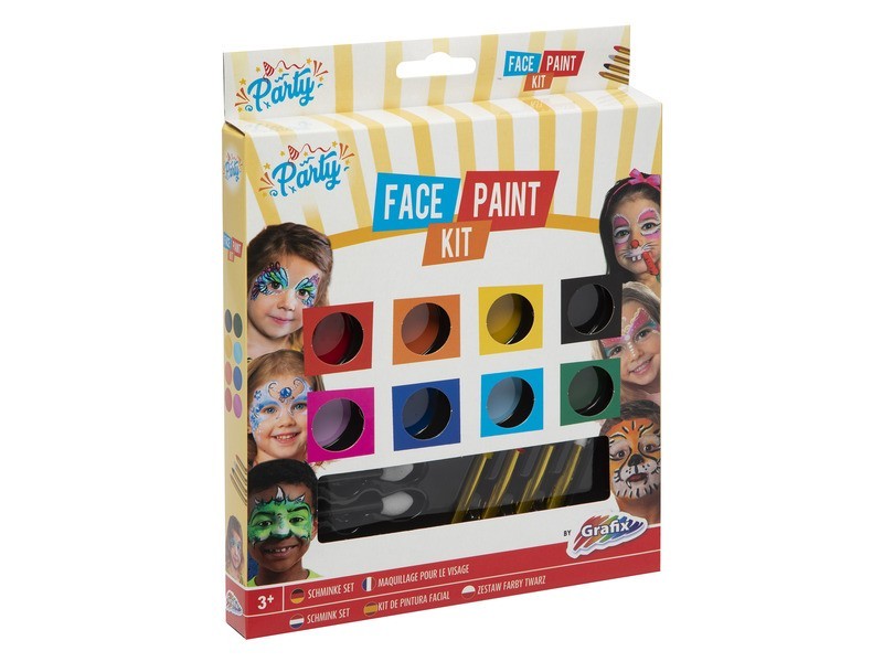 Arcfesték készlet: 9 szín, 4 ceruza, 3 applikátor