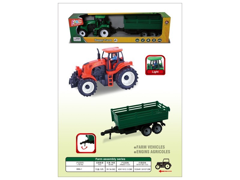 Traktor utánfutóval - erős mezőgazdasági jármű