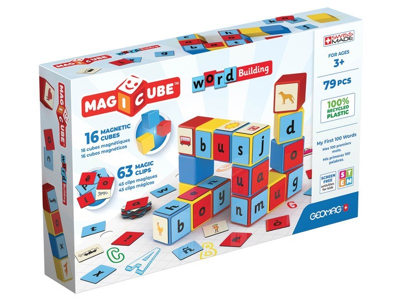 Geomag Magicube Word Building 79 db - újrahasznosított kapcsok
