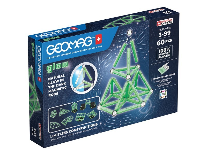 Geomag Glow Recycled 60 db – világító mágneses készlet