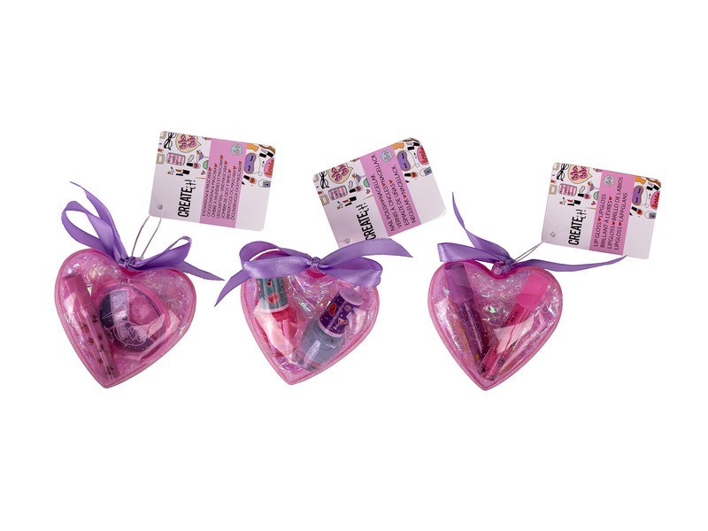 Create it! sminkszett - szívecske doboz, 3 féle