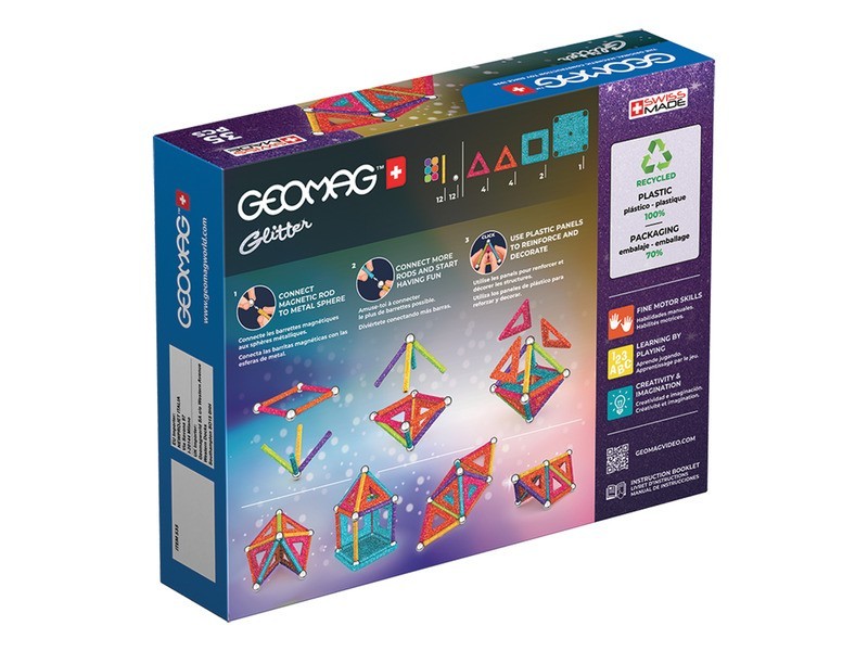 Geomag Glitter Panels Recycled - 35 db csillogó panelek