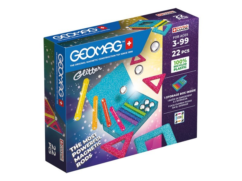 Geomag Glitter Panels – 22 db csillogó panelek (újrahasznosított)