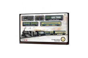 Elemes játékvonat világítással és sínpályával