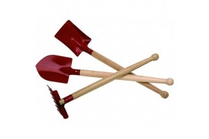 Fém homokozó készlet: lapát, gereblye, kanál