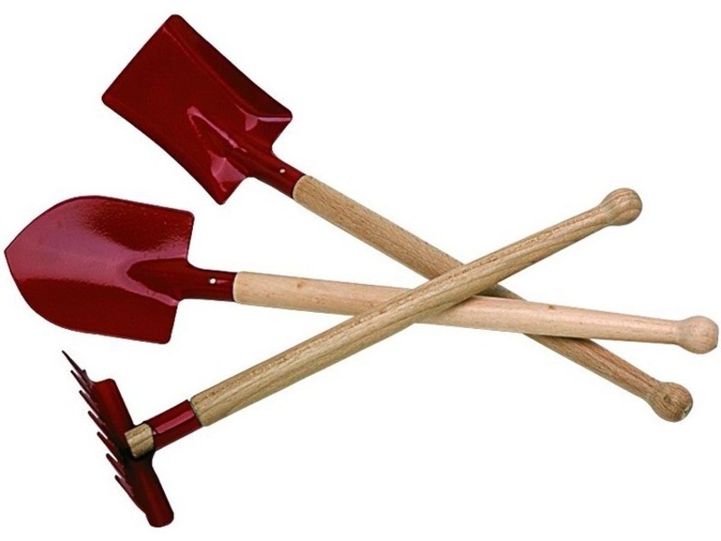 Fém homokozó készlet: lapát, gereblye, kanál
