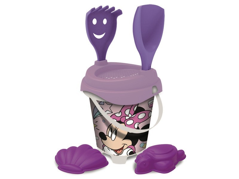 Minnie homokozó készlet: vödör, lapát és formák