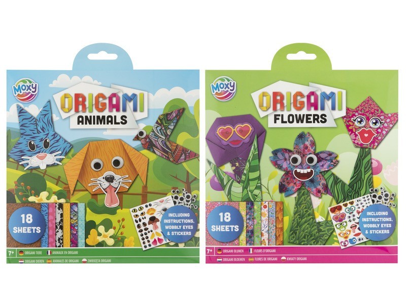 Origami virágok és állatok – 18 papírlap