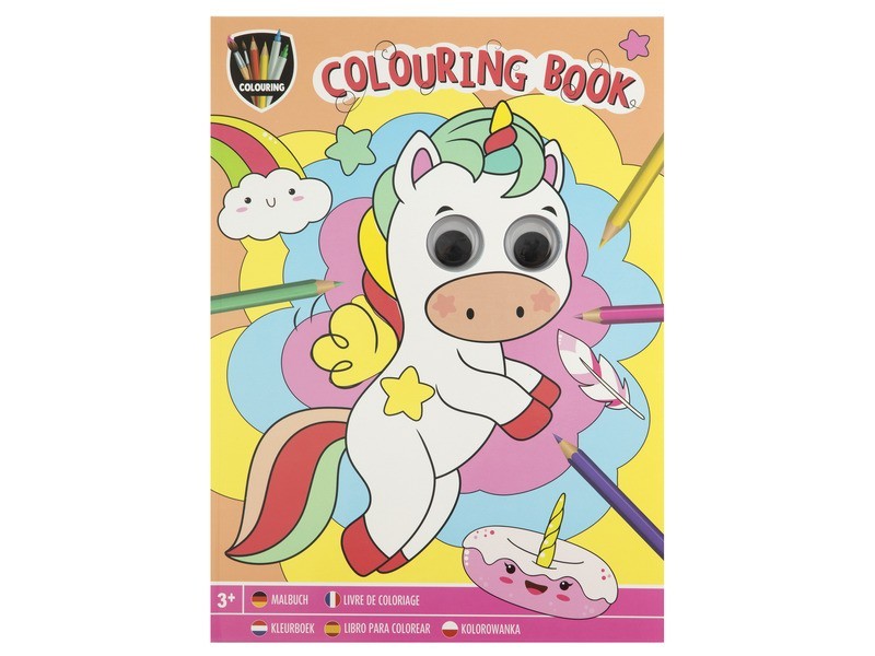 Kifestőkönyv mozgó szemekkel, 27×19,5 cm