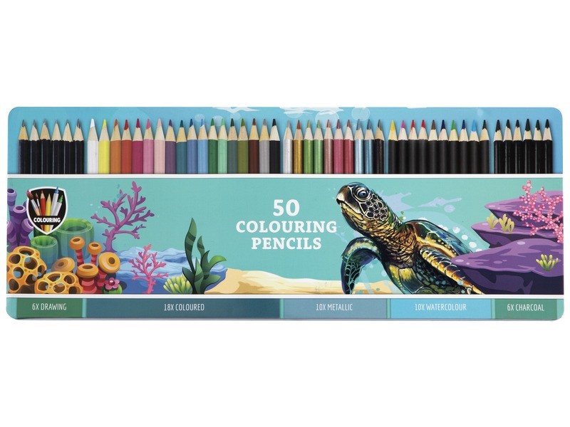 Színes ceruzák 50 db fém dobozban