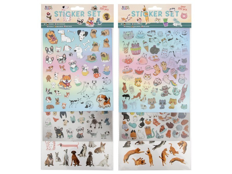 Kutyás és macskás matrica szett - 100 db