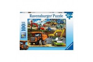 Puzzle 100 db - Járművek az építkezésen