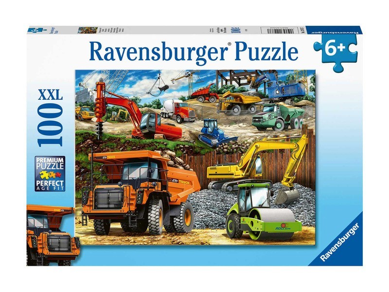 Puzzle 100 db - Járművek az építkezésen