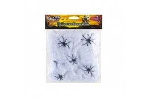 Nagy pókháló 6 pókkal - Halloween dekoráció