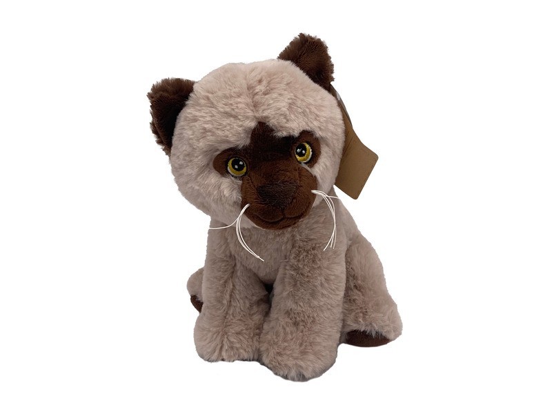 Plüss cica 20 cm, világosbarna