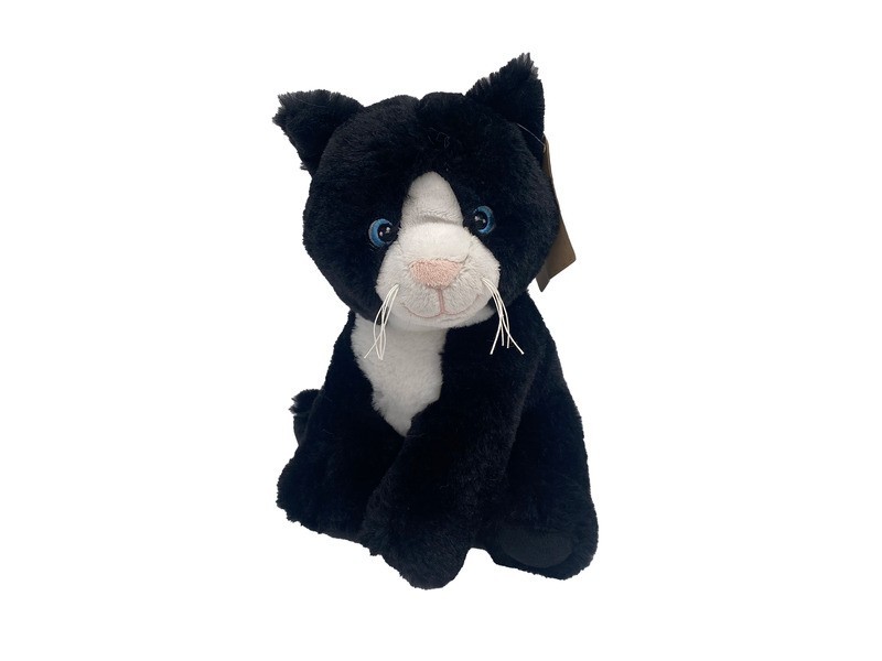 Plüss cica (fekete, 20 cm)