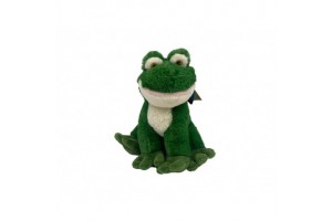 Plüss béka, 20 cm — zöld, puha játék