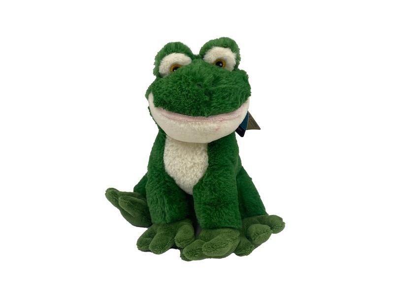 Plüss béka, 20 cm — zöld, puha játék