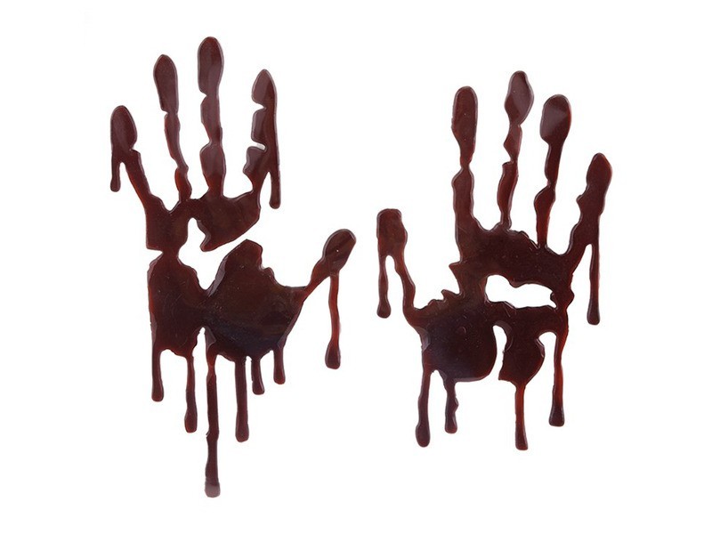 Véres kéz gél matrica 30x30 cm - dekoráció