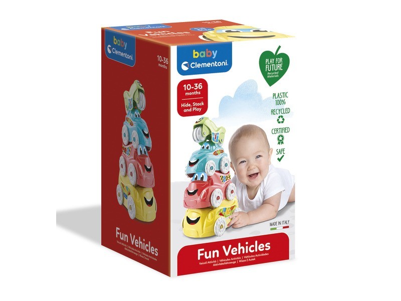 Egymásba rejthető színes járművek játék