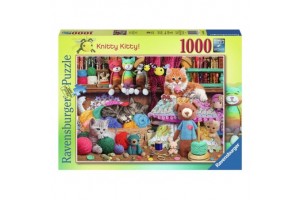 Puzzle 1000 db - Kötögetés cicákkal termékkép