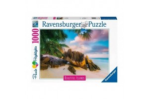 Puzzle 1000 db - Seychelles tengerparti panoráma