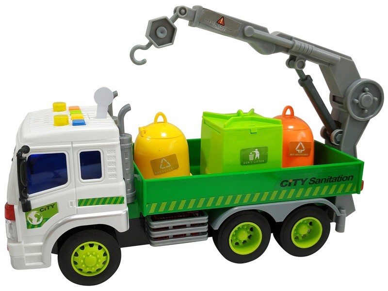 Szelektíves kukás autó 1:16 - világít és hangot ad