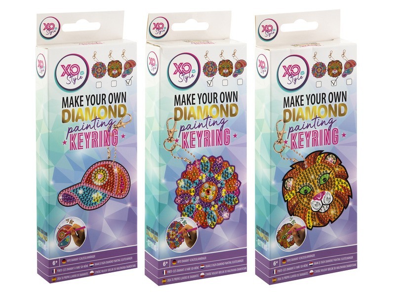 Gyémántfestős kulcstartó szett – 3 féle