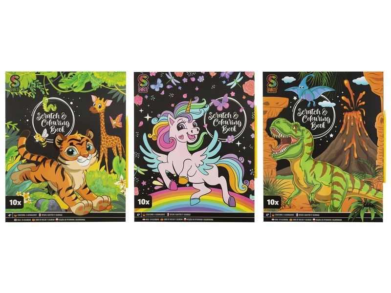 Képkarcoló és kifestő lapok 26x21 cm, 10 lap