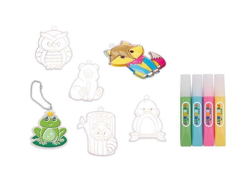 Állatos kristály függődísz készlet - 15 db